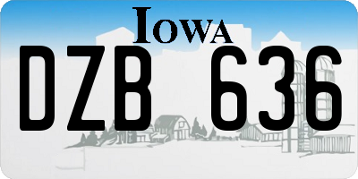 IA license plate DZB636