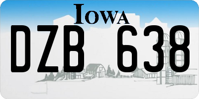 IA license plate DZB638