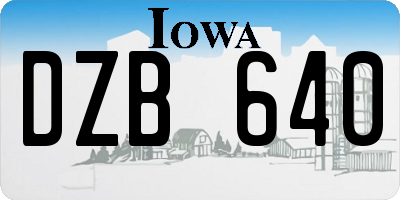 IA license plate DZB640
