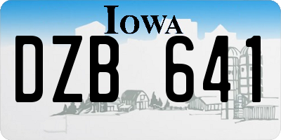 IA license plate DZB641