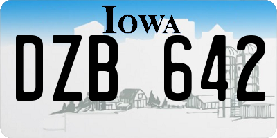 IA license plate DZB642