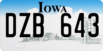 IA license plate DZB643