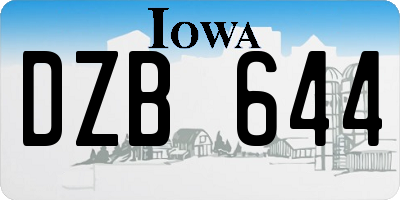 IA license plate DZB644