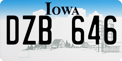 IA license plate DZB646