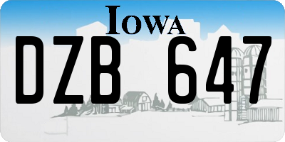 IA license plate DZB647