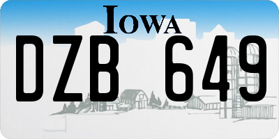 IA license plate DZB649