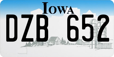 IA license plate DZB652