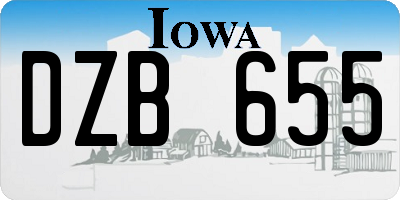 IA license plate DZB655