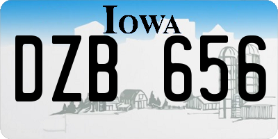 IA license plate DZB656