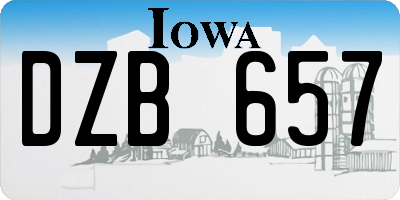 IA license plate DZB657