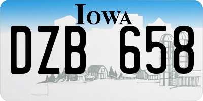 IA license plate DZB658