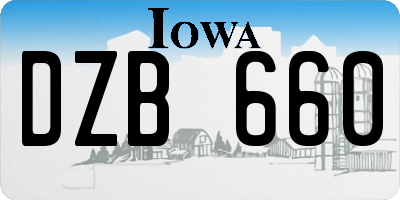 IA license plate DZB660
