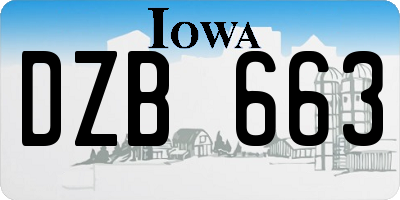 IA license plate DZB663