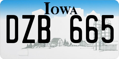 IA license plate DZB665
