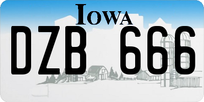 IA license plate DZB666