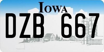 IA license plate DZB667