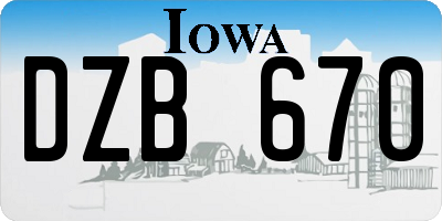 IA license plate DZB670