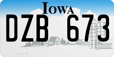 IA license plate DZB673