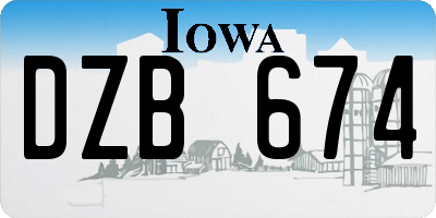 IA license plate DZB674