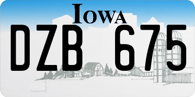 IA license plate DZB675