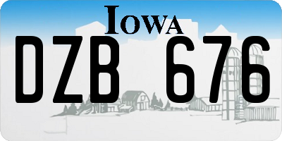 IA license plate DZB676