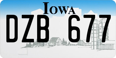 IA license plate DZB677