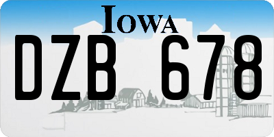 IA license plate DZB678