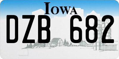 IA license plate DZB682