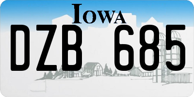 IA license plate DZB685