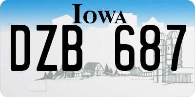 IA license plate DZB687