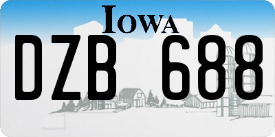 IA license plate DZB688