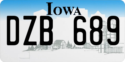 IA license plate DZB689