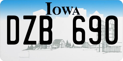 IA license plate DZB690