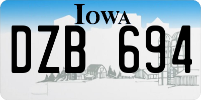 IA license plate DZB694