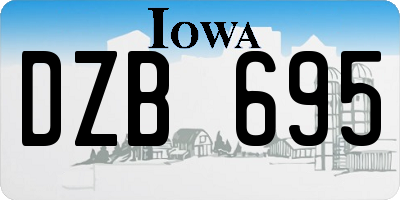 IA license plate DZB695