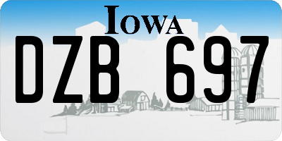 IA license plate DZB697