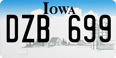 IA license plate DZB699