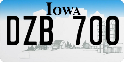 IA license plate DZB700