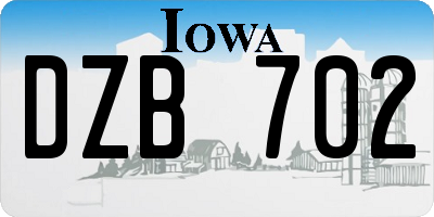 IA license plate DZB702