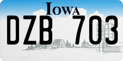 IA license plate DZB703