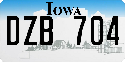 IA license plate DZB704