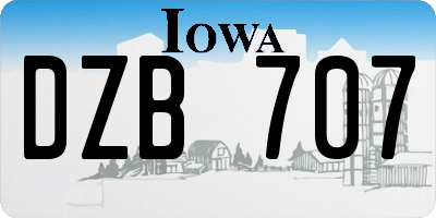 IA license plate DZB707