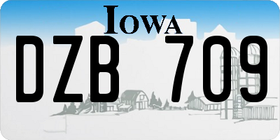 IA license plate DZB709