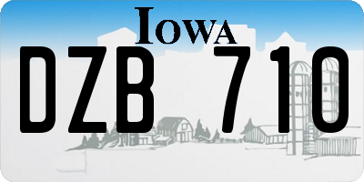 IA license plate DZB710