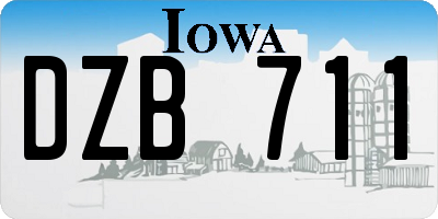 IA license plate DZB711