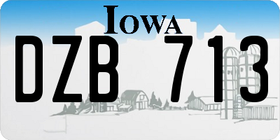 IA license plate DZB713