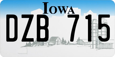 IA license plate DZB715