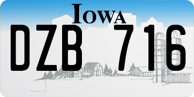 IA license plate DZB716