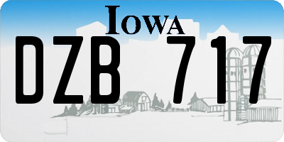 IA license plate DZB717