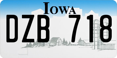 IA license plate DZB718
